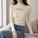 Suéter Feminino de Tricô Canelado com Gola Redonda para Inverno | Ferrazato