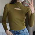 Suéter Feminino de Tricô Canelado com Gola Redonda para Inverno | Ferrazato
