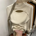 Suéter Feminino de Tricô Canelado com Gola Redonda para Inverno | Ferrazato