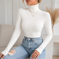 Blusa Cacharrel Tricô Feminina Gola Alta Manga Longa | Ferrazato