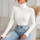 Blusa Cacharrel Tricô Feminina Gola Alta Manga Longa | Ferrazato