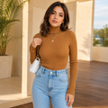 Blusa Feminina Básica Cacharrel Tricô Gola Alta | Ferrazato