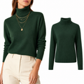 Blusa Feminina Tricô Manga Longa Gola Alta para Inverno | Ferrazato