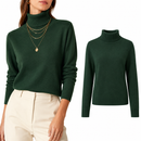 Blusa Feminina Tricô Manga Longa Gola Alta para Inverno | Ferrazato