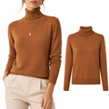 Blusa Feminina Tricô Manga Longa Gola Alta para Inverno | Ferrazato