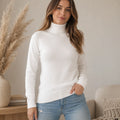 Blusa Feminina de Tricô Gola Alta Cacharrel Básica para Inverno | Ferrazato