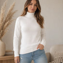 Blusa Feminina de Tricô Gola Alta Cacharrel Básica para Inverno | Ferrazato