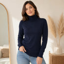 Blusa Feminina de Tricô Gola Alta Cacharrel Básica para Inverno | Ferrazato