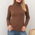 Blusa Feminina de Tricô Gola Alta Cacharrel Básica para Inverno | Ferrazato