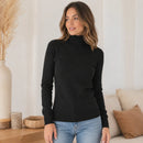 Blusa Feminina de Tricô Gola Alta Cacharrel Básica para Inverno | Ferrazato