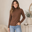Blusa Feminina de Tricô Gola Alta Cacharrel Básica para Inverno | Ferrazato