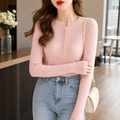 Blusa Feminina de Tricô com Botões para Inverno | Ferrazato