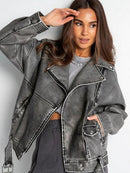 Jaqueta Feminina de Couro Vintage com Cinto | Ferrazato