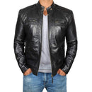 Jaqueta Masculina de Couro com Gola Casual | Ferrazato7