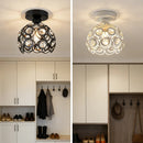 Luminária de Teto em Cristal Moderna com Base Dourada | Ferrazato