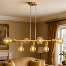 Lustre Pendente Industrial 7 Lâmpadas 68cm em Metal Bivolt | Ferrazato