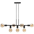 Lustre Pendente Industrial 7 Lâmpadas 68cm em Metal Bivolt | Ferrazato