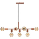 Lustre Pendente Industrial 7 Lâmpadas 68cm em Metal Bivolt | Ferrazato