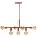 Lustre Pendente Industrial 7 Lâmpadas 68cm em Metal Bivolt | Ferrazato