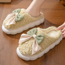 Pantufa Feminina Peluciada com Laço para Inverno | Ferrazato