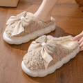 Pantufa Feminina Peluciada com Laço para Inverno | Ferrazato