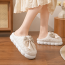 Pantufa Feminina Peluciada com Laço para Inverno | Ferrazato