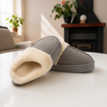 Pantufa Feminina em Camurça Forrada em Lã para Inverno | Ferrazato