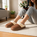 Pantufa Feminina em Camurça Forrada em Lã para Inverno | Ferrazato