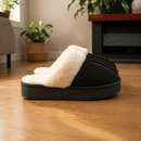 Pantufa Feminina em Camurça Forrada em Lã para Inverno | Ferrazato