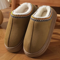 Pantufa de Couro Unissex Forrada em Lã Antiderrapante para Inverno | Ferrazato