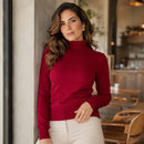 Suéter Feminino Cacharrel Gola Alta em Tricô | Ferrazato