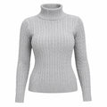 Suéter Feminino Gola Alta em Tricô Trançado para Inverno | Ferrazato