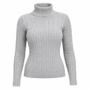 Suéter Feminino Gola Alta em Tricô Trançado para Inverno | Ferrazato