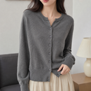 Suéter Feminino de Cashmere Tricô com Botões para Inverno | Ferrazato