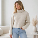 Suéter Feminino de Inverno em Tricô com Estampa Geométrica | Ferrazato