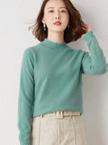 Suéter Feminino de Inverno de Lã Gola Alta