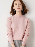 Suéter Feminino de Inverno de Lã Gola Alta
