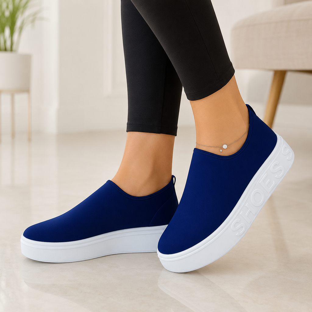 Tênis Feminino Slip On Malha Knit Sem Cadarço Casual | Ferrazato
