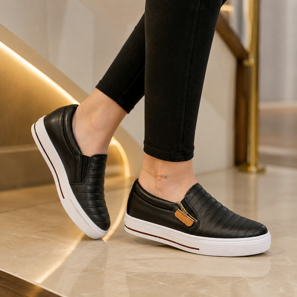 Tênis Feminino Slip On Anatômico Flexível | Ferrazato