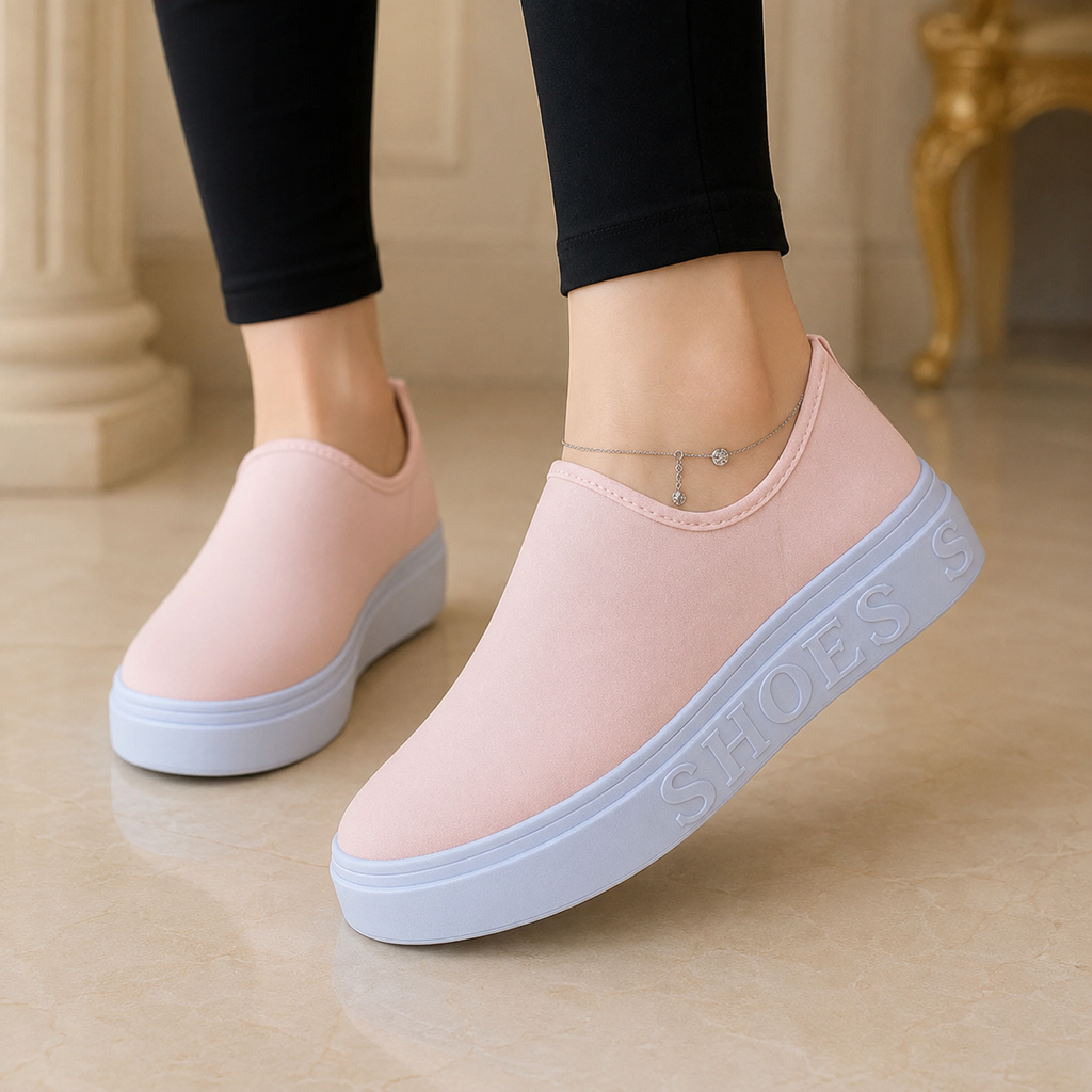 Tênis Feminino Slip On Malha Knit Sem Cadarço Casual | Ferrazato